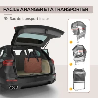 PawHut Parc enclos pliable pour chien chat petits animaux octogonal en tissu Oxford et acier Ø 90 x 41H cm marron beige(m-7)