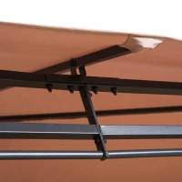 Outsunny 4m x 3(m) Metal Gazebo Canopy Party Tent Garden Pavillion with Curtains Sidewalls Khaki(m-9)