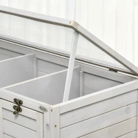 PawHut Wooden Rabbit Hutch, Mobile Guinea Pig Cage, Separable Bunny Run, Small Animal House for Indoor Outdoor with Wheels, Slide-out Tray, 138 x 53 x 61cm, Light Grey(m-9)