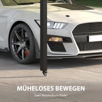 Outsunny Carport, ausziehbar, wetterbeständig, ausziehbare Räder, 563 L x 303 B x 239 H cm, Beige(m-5)