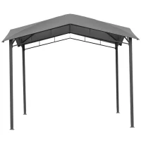 Outsunny 3x3(m) Outdoor Patio Gazebo Pavilion Canopy Tent Sunshade Steel Frame Grey(m-9)