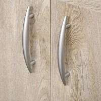 HOMCOM Küchenschrank Hochschrank mit 4 verstellbaren Einlegeböden offene Fächer Mikrowellenregal mit unterem 2 Schubladen Kommode Spanplatte Metall Naturholz+Weiß 100 x 39 x 180 cm(m-9)