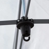 Outsunny 3.5 x 3.5m Pop Up Gazebo Outdoor Garden Party Tent Canopy with Double Roof, 3-Level Adjustable Height and Roller Bag, Steel, Dark Grey & White(m-12)