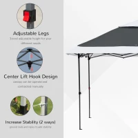 Outsunny 3.5 x 3.5m Pop Up Gazebo Outdoor Garden Party Tent Canopy with Double Roof, 3-Level Adjustable Height and Roller Bag, Steel, Dark Grey & White(m-6)