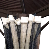 Outsunny 3 x 3 Meters Patio Aluminium Gazebo Canopy Marquee Party Tent Hardtop Roof Garden Shelter w/ Mesh & Side Walls(m-8)