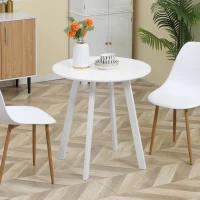 HOMCOM eettafel, keukentafel, voor 2 personen, hoogglanzend oppervlak, met tafelpoten, wit, 72 x 72 x 75 cm(m-9)