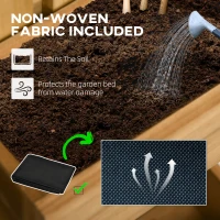 Outsunny Wall-mounted Wooden Garden Planters with Trellis, Drainage Holes and 3 Planter Boxes for Patio, Natural(m-6)