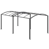 Outsunny Carport, ausziehbar, wetterbeständig, ausziehbare Räder, 563 L x 303 B x 239 H cm, Beige(m-8)