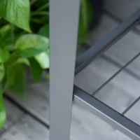 Outsunny Metal Raised Garden Bed with Wheels, Mobile Planter Box with Bottom Shelf for Plants and Flowers, Outdoor, Grey(m-11)