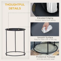 Outsunny 2 Pack Metal Bedside Table Sofa End Side Night Stand Bedroom(m-6)