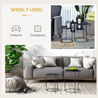 Outsunny 2 Pack Metal Bedside Table Sofa End Side Night Stand Bedroom(m-7)