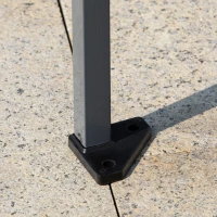 Outsunny 3.5 x 3.5m Pop Up Gazebo Outdoor Garden Party Tent Canopy with Double Roof, 3-Level Adjustable Height and Roller Bag, Steel, Dark Grey & White(m-9)