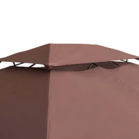 Outsunny 3 x 4m Gazebo Canopy Roof Top Replacement Pavilion Tent Spare Part 2 Tier Brown(m-9)