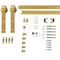 HOMCOM zestaw okuć do drzwi przesuwnych system drzwi przesuwnych kompletny zestaw ze śrubami(m-1)