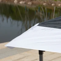 Outsunny 3.5 x 3.5m Pop Up Gazebo Outdoor Garden Party Tent Canopy with Double Roof, 3-Level Adjustable Height and Roller Bag, Steel, Dark Grey & White(m-10)