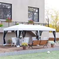 Outsunny 3 x 6m Pop Up Party Tent Gazebo Wedding Canopy with 6 Removable Mesh Sidewalls(m-10)