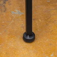 Outsunny 3-Piece Metal Plant Stand, Stackable Flower Display Rack with Ceramic Tile Surface for Garden, Balcony, Black and White(m-9)