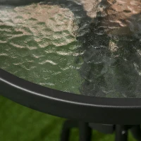 Outsunny Set da Giardino 3 Pezzi in Acciaio con 2 Sedie Pieghevoli in Tessuto Traspirante e Tavolo Rotondo(m-8)