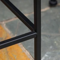 Outsunny 3-Piece Metal Plant Stand, Stackable Flower Display Rack with Ceramic Tile Surface for Garden, Balcony, Black and White(m-8)