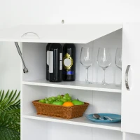 HOMCOM Armário de Cozinha Armário Alto com 3 Gavetas 4 Portas Prateleiras Interiores Ajustáveis e Pés Elevados Móvel Auxiliar para Sala de Jantar Sala de Estar 100x39,5x183,5cm Branco(m-10)
