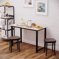 HOMCOM Computer Desk, Writing Table, 120 x 60 x 76cm Workstation for Home Office, Study with Metal Frame, Simple Assembly, Black(m-12)