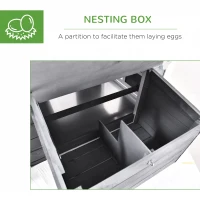 PawHut Chicken Coop with Run Backyard Wooden Hen House Poultry Coops Cages with Nesting Box Ramp Sliding Tray Outdoor Grey for 2-4 Chickens(m-6)