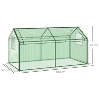 Outsunny Mini Greenhouse Portable Garden Growhouse for Tomatoes Plants with Large Zipper Windows for Outdoor, Indoor, 180 x 92 x 92cm, Green(m-3)