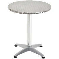 HOMCOM Adjustable Aluminium Bar Table-Silver(m-1)