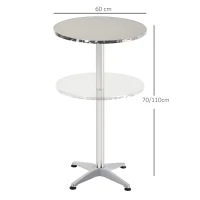 HOMCOM Adjustable Aluminium Bar Table-Silver(m-3)