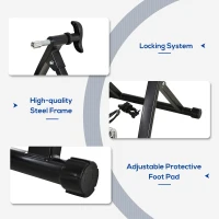 HOMCOM Foldable Indoor Bike Trainer, Stationary Bike Workout Stand, Suitable for 26"-28" or 650C, 700C Bike Tyres(m-4)