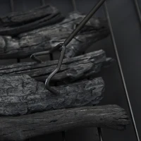 Outsunny Multifunctional 2-in-1 Patio Steel Fire Pit with Grill Shelf,  Poker,Handle 76Wx76Dx47Hcm for Yard Bonfire Patio Black(m-9)