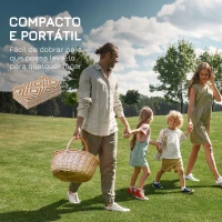 Outsunny Tapete de Exterior Reversível de Plástico Impermeável para para Varanda Pátio Campismo Praia 182x274cm Marrom e Branco(m-4)