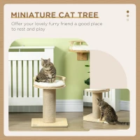 PawHut 52cm Cat Tree, Kitty Activity Centre w/ Bed, Jute Scratching Post(m-4)