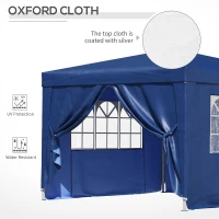 Outsunny 3 x 3m Pop Up Gazebo-Blue(m-7)