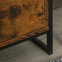 HOMCOM Bedroom Chest of Drawers, Industrial 3-Drawer Dresser, Storage Drawers Unit with Metal Frame for Living Room, Rustic Brown(m-8)