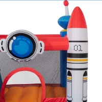 Outsunny 5 in 1 Kids Bouncy Castle Water Slide Large Space Style Inflatable House Trampoline Pool Water Gun Climbing Wall with Air Blower for Kids Age 3-8(m-13)