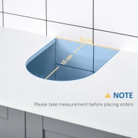 kleankin Under Sink Storage Bathroom Cabinet with Adjustable Shelf, Pedestal Under Sink Design, Grey and White(m-4)