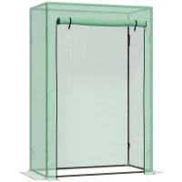 Outsunny 100 x 50 x 150cm Outdoor Tomato Greenhouse with Roll-up Door, Steel Frame PE Cover, for Backyard, Balcony, Garden, Green(m-1)