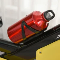 HOMCOM Indoor Exercise Cycle with Belt Drive Adjustable Resistance Seat Handlebar LCD Display Home Gym Yellow(m-10)