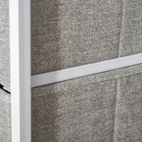 HOMCOM Vertical 3-Tier Linen Drawer Cabinet Organizer Storage Dresser Tower with Metal Frame Adjustable Feet for Living Room, Bathroom, Kitchen, White, Oak and Light Grey(m-10)