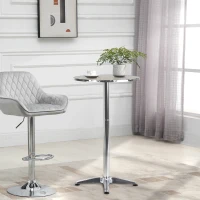 HOMCOM Adjustable Aluminium Bar Table-Silver(m-13)