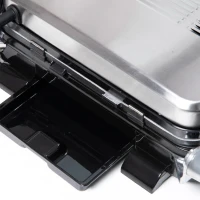 HOMCOM 2100W Health Grill & Panini Press, Electric Non-stick Grill with 8 Automatic Settings, 180° Flat Open, Drip Tray, Removable Plate, Floating Hinges(m-11)