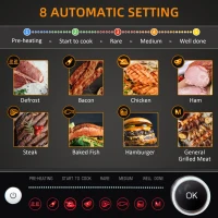 HOMCOM 2100W Health Grill & Panini Press, Electric Non-stick Grill with 8 Automatic Settings, 180° Flat Open, Drip Tray, Removable Plate, Floating Hinges(m-5)