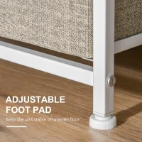 HOMCOM Vertical 3-Tier Linen Drawer Cabinet Organizer Storage Dresser Tower with Metal Frame Adjustable Feet for Living Room, Bathroom, Kitchen, White, Oak and Light Grey(m-6)