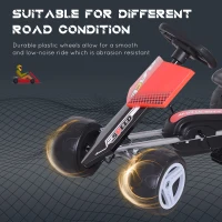 Homcom Pedal Go Kart Children'S Go Karts Ride-On, 80Lx49Wx50Hcm -Red/Black(m-6)