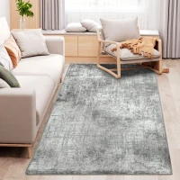 HOMCOM Grey Rug, Modern Abstract Area Rugs, Decorative Carpet for Living Room, Bedroom, Dining Room, 150 x 80cm(m-11)