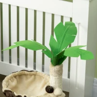 PawHut 68cm Palm Tree Shaped Cat Tree w/ Hammock, Sisal Scratching Post - Beige(m-8)