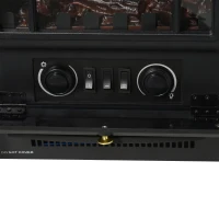 HOMCOM Lareira Elétrica Portátil 1000/2000W com Efeito de Chama Realista Termostato para Ambientes entre 15-20m² 45x28x54cm Preto(m-8)