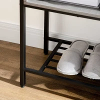 HOMCOM Console Table, Industrial Hallway Table with Door, 2 Open Compartments and Slatted Bottom Shelf, Narrow Entryway Table, Grey(m-9)