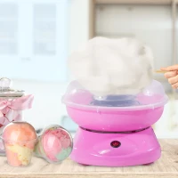HOMCOM Aparat pentru Vată de Zahăr din PP, Inox și Aluminiu(m-2)